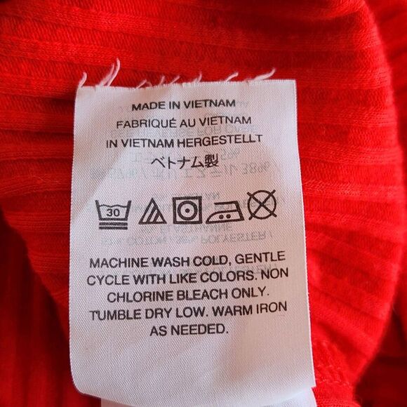 J.Crew Ribbed Bell-Sleeve Top-Cotton Blend-Belvedere Red -Size XS - Picture 7 of 7